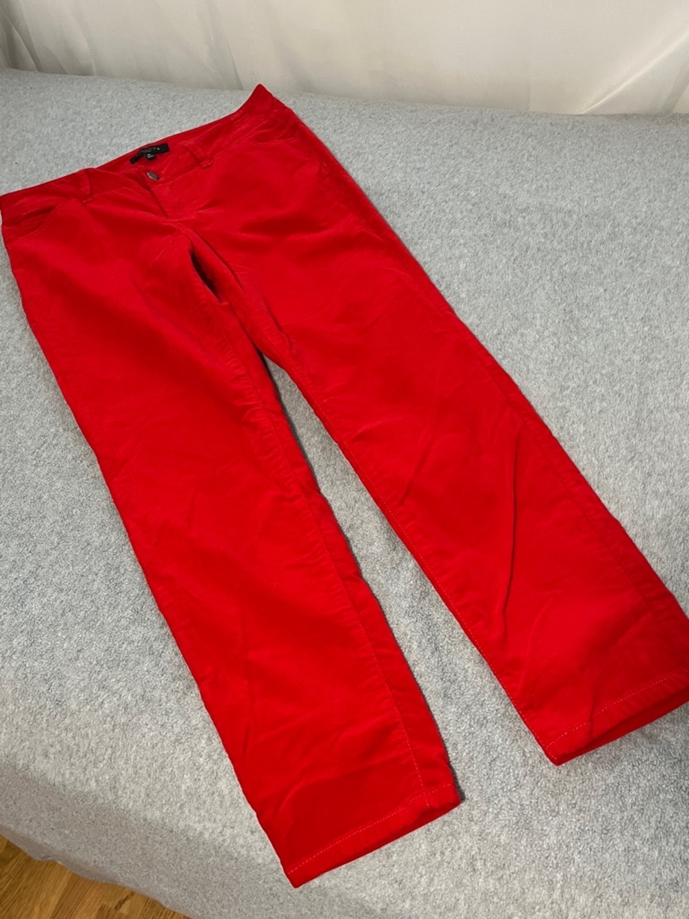 Talbots Red Velvet Pants Womens 8 Petite Stretch Signature Preppy